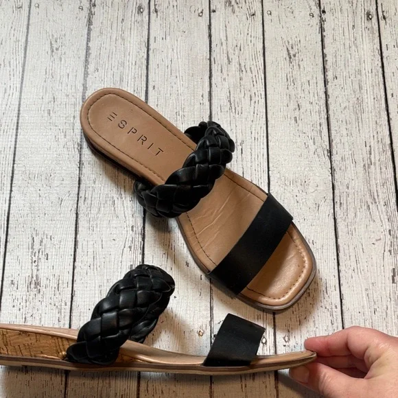 Esprit Winsley Black and Tan Braided Sandals - Picture 2 of 4